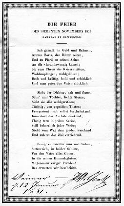 Gedicht mit Autograph